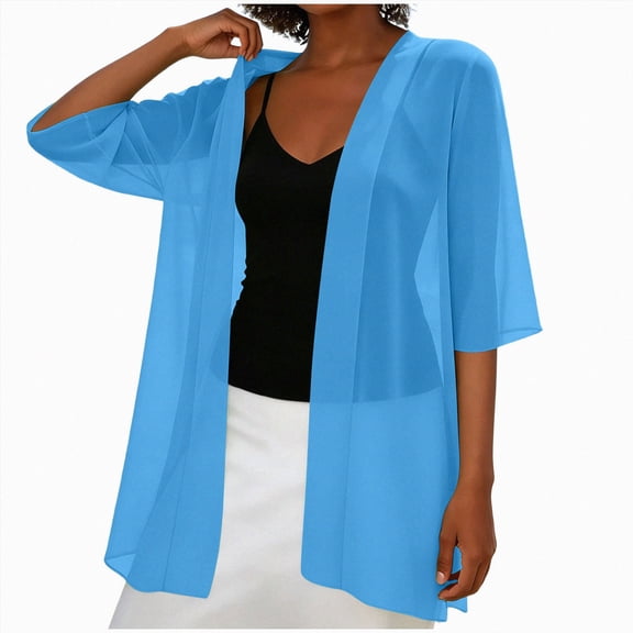 Linfrsh Shawls and Wraps for Evening Dresses Chiffon Soft Shawl for Wedding Guest Party Cover Up(Sky Blue,XL)