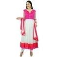 thumbnail image 5 of Atasi Womens White Anarkali Salwaar Suit with Dupatta Chic Indian Ethnic Dress, 5 of 9