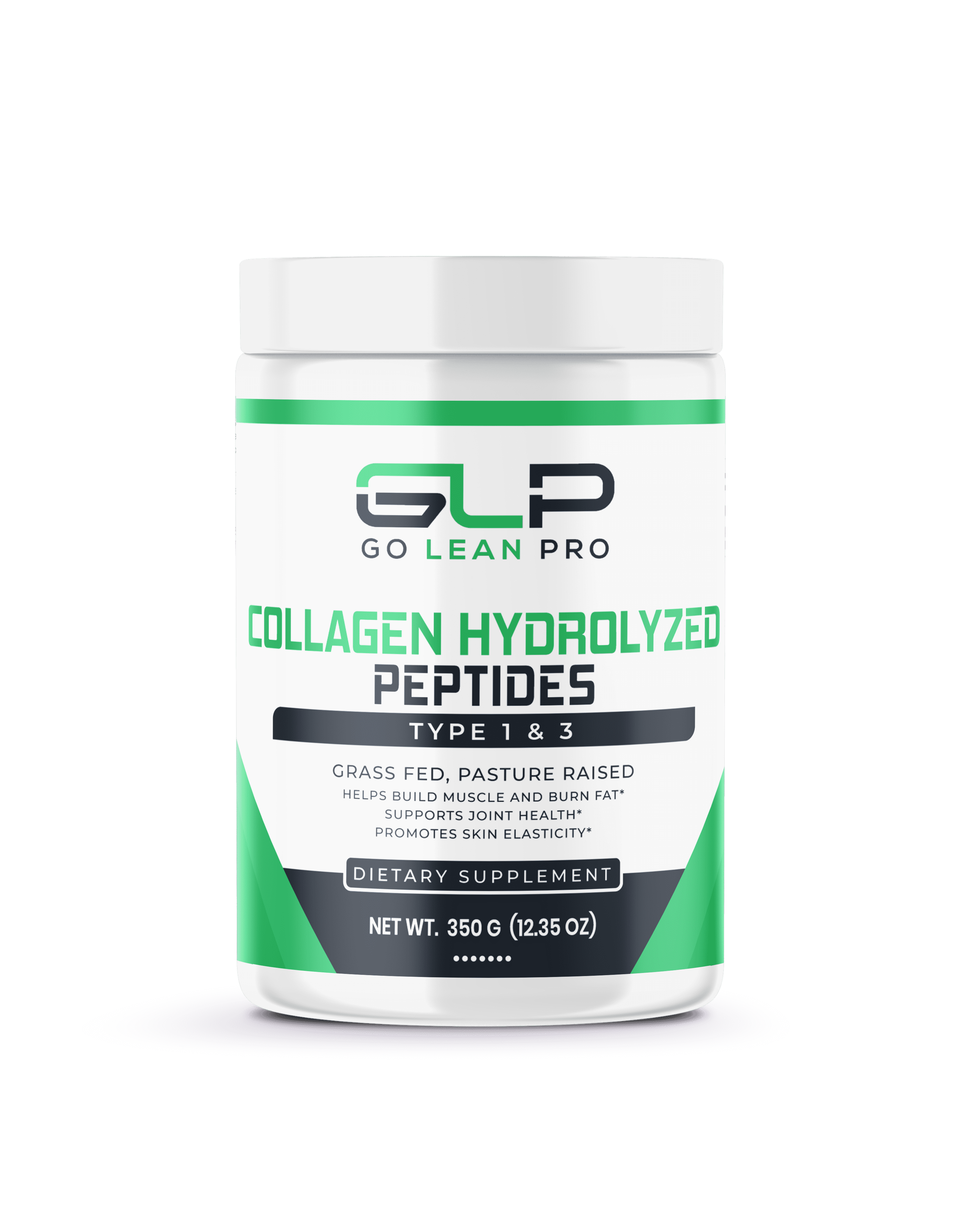 Collagen Peptides Powder by GLP - Type I & III - Natural Hydrolyzed Protein - Build Muscle & Reduce Weight - 350g/12.35oz