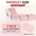 thumbnail image 2 of Uxcell Velvet Wired Ribbon, Metallic Crushed Velvet Christmas Ribbon Single Faced Gift Wrapping Binding Dark pink, 2 of 7