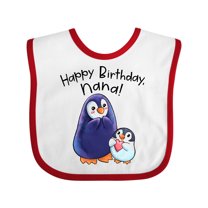 Inktastic Happy Birthday, Nana- Cute Penguins Boys or Girls Baby Bib