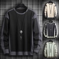 thumbnail image 3 of Mens Slim Fit Casual Shirt Long Sleeves Breathable T Shirts Soft Top Contrasting, 3 of 8