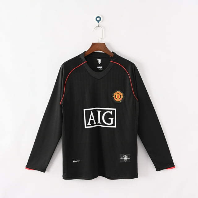Maillot de Football Classique à Manches Longues 2007-08 Manchester United Away