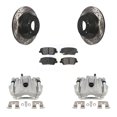 thumbnail image 1 of Transit Auto Rear Disc Brake Coated Caliper Drilled Slotted Rotors and Semi-Metallic Pads Kit for Car 2014-2015 Kia Sorento with Red Painted Calipers KCD-100511S, 1 of 11