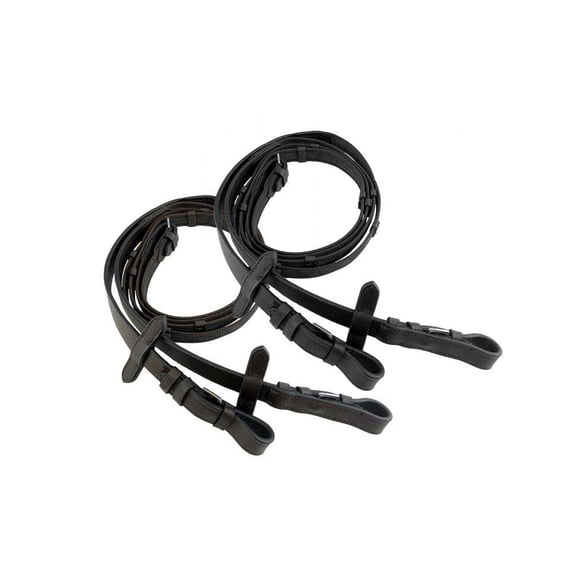 54" Rubber English Reins  (Black)