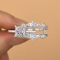 thumbnail image 2 of Veda Jewel Princess Cut 1.5 Ct Lab-Created Diamond Engagement Ring – 14K White Gold Plated with Prong Setting – Elegant Proposal & Wedding Ring for Women, 2 of 3