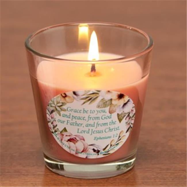 Christian Tools of Affirmation 165610 Glass Votive Candle in Organza