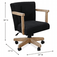 thumbnail image 5 of Pemberly Row Wood Farmhouse Natural Finish Rolling Office Chair, 5 of 12