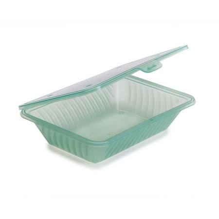 Eco-Takeouts Jade 9 Inch x 6.5 Inch Flat Top Half Size Food Container 2.5 Inch deep/Case of