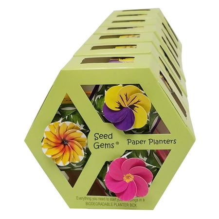 - Three Packs Seed Gems Flower Varieties Paper Planter Kits Gift Set