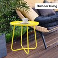 Fionafurn Round Patio Side Table，Outdoor Metal Side Table Coffee Table For Living Room Bedroom