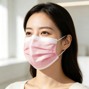GTT Disposable Ear‑Loop Face Masks, ASTM Level 1, Pink, 50 Pieces, Latex‑Free, Breathable 3‑Ply Protective Masks for Daily Use