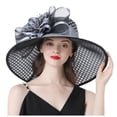 thumbnail image 2 of Kcolen Women Tea Party Hats Elegant Women's Wide Brim Sun Hat for formal Events Wedding Guest and Garden Tea Party Occasions, 2 of 4
