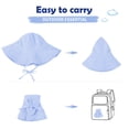 thumbnail image 6 of Zando Cotton Baby Sun Hat Breathable Wide Brim Infant Toddler Sun Hat Baby Boy Girl Sun Hat Summer Hat Sun Protection Blue 3-6 Months, 6 of 8