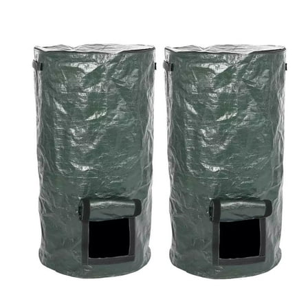 FRCOLOR 2 Pcs Garden Rubbish Bag Compost Bag Garden Trash Bag 35X60CM Dark Green
