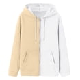 thumbnail image 5 of Timegard Zip up Hoodies for Women Long Sleeve Color Block Sweatshirts Fall Winter Loose Comfy Jacket, 5 of 5