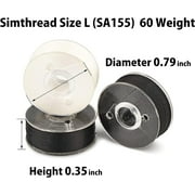 Simthread 25pcs 15White+10Black Prewound Bobbin Thread Size A Class 15 (SA156) 60WT with Clear Storage Plastic Case Box 70D/2 for Brother Embroidery Thread Sewing Thread Machine DIY