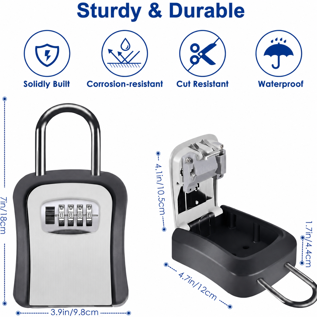 Koymisku Key Lock Box Weatherproof Combination Lockbox photo 2