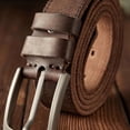 thumbnail image 2 of Pure cowhide, retro belt, men's, stainless steel pin buckle belt, old leather belt, versatile, 2 of 5