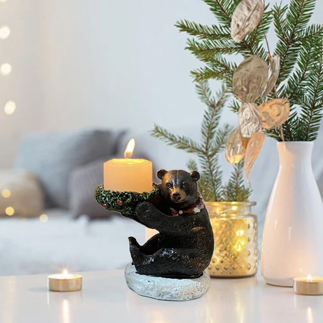 Candlestick Bear Ornaments Christmas Candle Aromatherapy Desktop Decoration Cartoones Bear Christmas Decorations