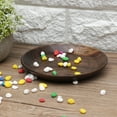 thumbnail image 4 of Solid Dark Color Wood Fruit Tray Round Food Serving Tray Tea Desert Cake Dish Plate (15cm), 4 of 8