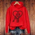 thumbnail image 2 of NMMUED Plain Hoodies, Fall Clothes for Women, Baggy Hoodie, Gym Hoodie, Hooded Sweatshirt Women, Red XXL, 2 of 4