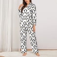 thumbnail image 2 of Picia Lovely Penguin Pattern Women’s Long-Sleeve Sleepwear Set - Soft 2-Piece Loungewear with Pockets, Comfy PJs for Relaxing Nights-XX-Large, 2 of 7