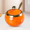 thumbnail image 1 of MesaSe Ceramic Sugar Bowl Container with Lid and Spoon Spice Seasoning Box Ceramic Condiment Pot Condiment Jar for Counter Orange, 1 of 8