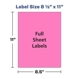 Avery Full-Sheet Labels, Assorted Bright Colors, 8.5