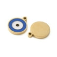 thumbnail image 2 of 304 Stainless Steel Charms with Enamel Evil Eye Charms Real 14K golden Plated 13x10.5x2mm Hole: 1.4mm Stainless Steel+Enamel, 2 of 3