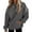 Dark Gray, variant on Bovemsi Sweatshirt for Women Fashionable Casual Zipper Pocket Round Neck Long Sleeve Hooded Camo Hoodie