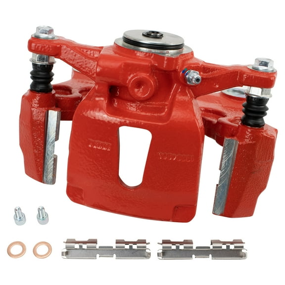 TRQ Rear Right Brake Caliper w/Bracket Performance Red Passenger Side Compatible with 2015-2018 Ford F-150