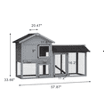 thumbnail image 2 of Chicken Coop with Large Run Space,Indoor Outdoor No Leak Plastic Tray Chicken Rabbit Hutch(Gray), 2 of 7