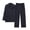 Black, variant on Men's Big and Tall 2-Piece Pajama Set Long Sleeve with Turndown Collar Regular Fit Sleepwear