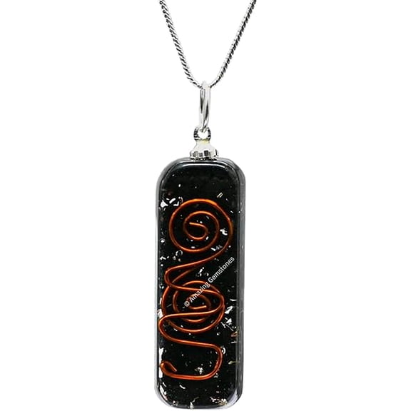 Shungite Orgone Healing Pendant Necklace for Protection for Men Women with Adjustable Cord