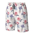 thumbnail image 4 of Logiee Lavender Flowers Print Mens Swim Trunks Quick Dry Board Shorts,Breathable Hawaii Beach Shorts Swimwear Bathing Suits-X-Large, 4 of 6