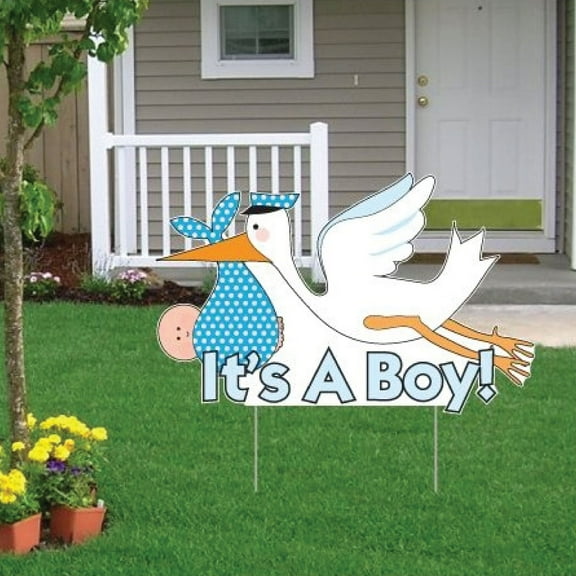 Victory Store It's a Boy 31.5” x 20” Baby Announcement - Stork Yard Signs
