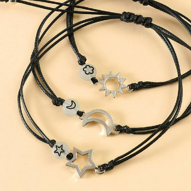 Moon Sun Star Luminous Bead Bracelet Relationship Woven