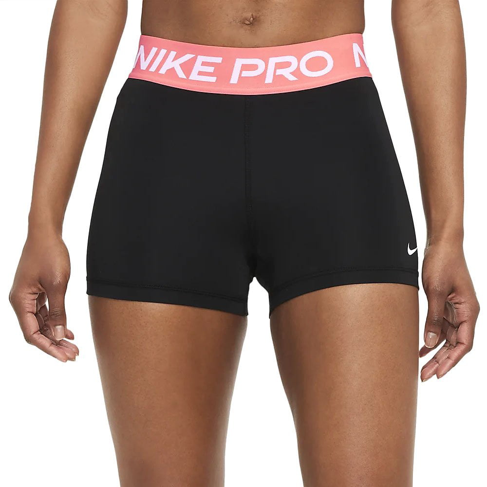 Nike Women's Pro 3" Shorts, Ember/White, -