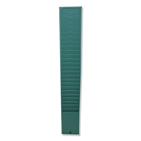 Time Card Rack, 25 Pockets, Metal, Green