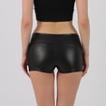 thumbnail image 7 of RYRJJ Metallic High Waisted Booty Shorts Women's Shiny Cheeky Dance Bottoms Wet Look Disco Party Club Hotpants(Black,M), 7 of 7