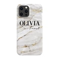 thumbnail image 1 of Personalised Cream Marble Name iPhone 14 Pro Case,iPhone 15, 1 of 5