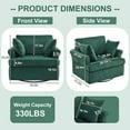 thumbnail image 2 of UBesGoo Modern 360° Swivel Chair Sofa, Soft Corduroy Fabric Accent Chair with Armrest Pockets, Solid Metal Frame, Ideal for Living Room Bedroom, Green, 2 of 9