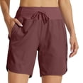 thumbnail image 5 of Women's Active 7 Inseam Athletic Long Running High Wasistband Shorts, Quick Dry Breathable Gym Shorts for Gym, L, 5 of 6