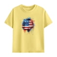 thumbnail image 4 of Amidoa Girls 2 Piece Outfits Summer Clothes Short Sleeve Floral Print Cotton T-Shirt and Shorts Casual Kids Clothing Sets Yellow Size 6, 4 of 9