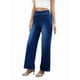 thumbnail image 2 of Pantalones Vaqueros Anchos de Talla Grande para Mujer, Cintura Alta, Adelgazantes, con Múltiples Bolsillos, Rectos, Holgados e Informales. Azul Oscuro M, 2 of 9