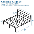 thumbnail image 2 of Maenizi 18 inch California King Size Bed Frame with Headboard, Metal Platform No Box Spring Needed /Easy Assembly/Noise Free/Black, 2 of 6