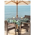 thumbnail image 2 of Outdoor Tablecloth with Umbrella Hole and Zipper, Sage Green Eucalyptus Square Table Cloth 60x60 Inch Waterproof Tablecloth, Spring Leaves Black White Plaid Picnic Table Cover for Patio Camping, 2 of 7