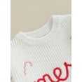 thumbnail image 6 of Newborn Baby Knit Sweater Romper 3M 6M 9M 12M 18M 24M Letter Embroidery Christmas Girls Boys Knitwear Long Sleeve Winter Bodysuit For Infant Outfits, 6 of 10