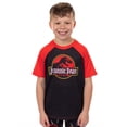 thumbnail image 3 of Jurassic Park Pajamas Boys' Logo Design Raglan Short Sleeve and Pant 2-Piece Sleep Set, 3 of 7